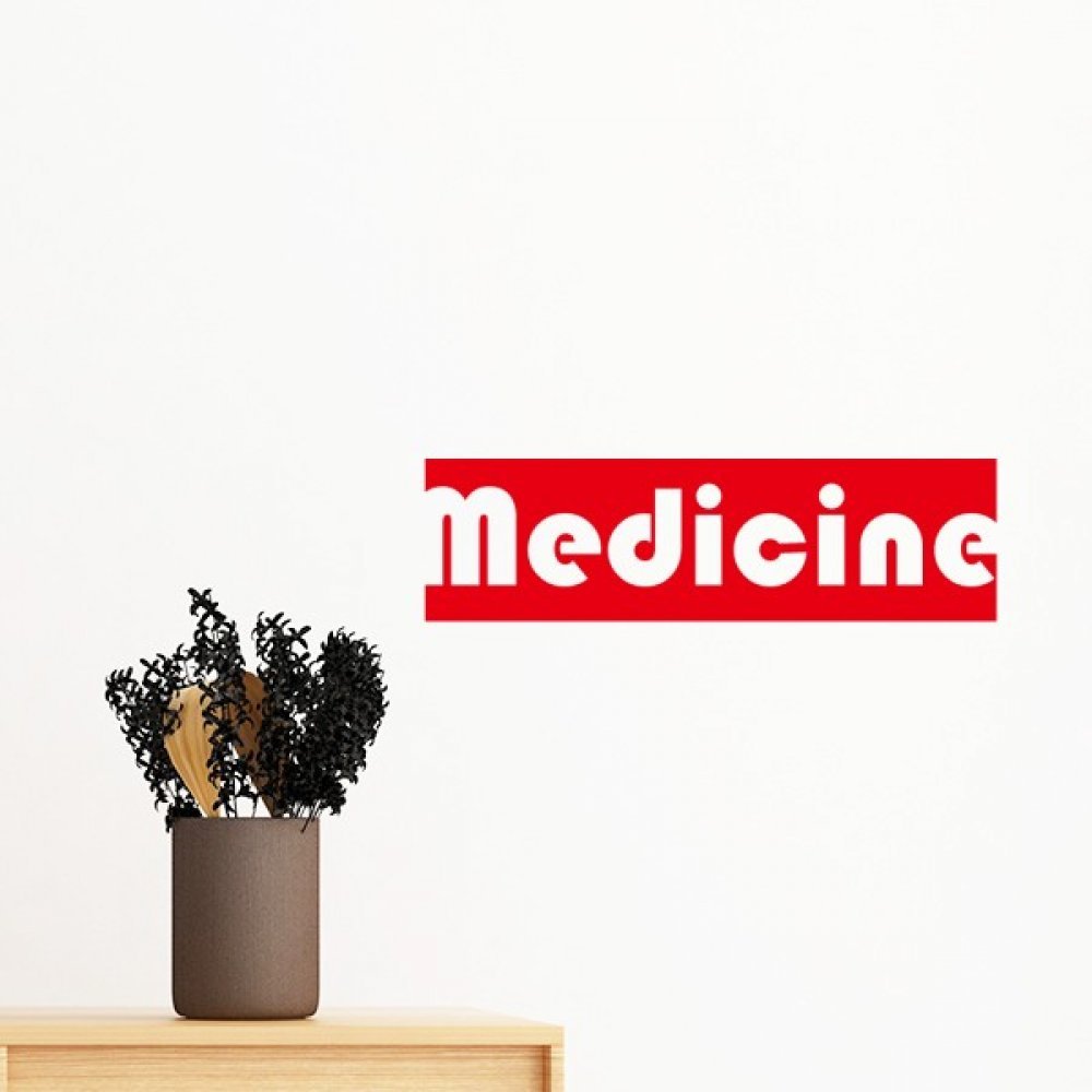 Sticker médecine rouge amovible pour réviser ses cours dans sa chambre