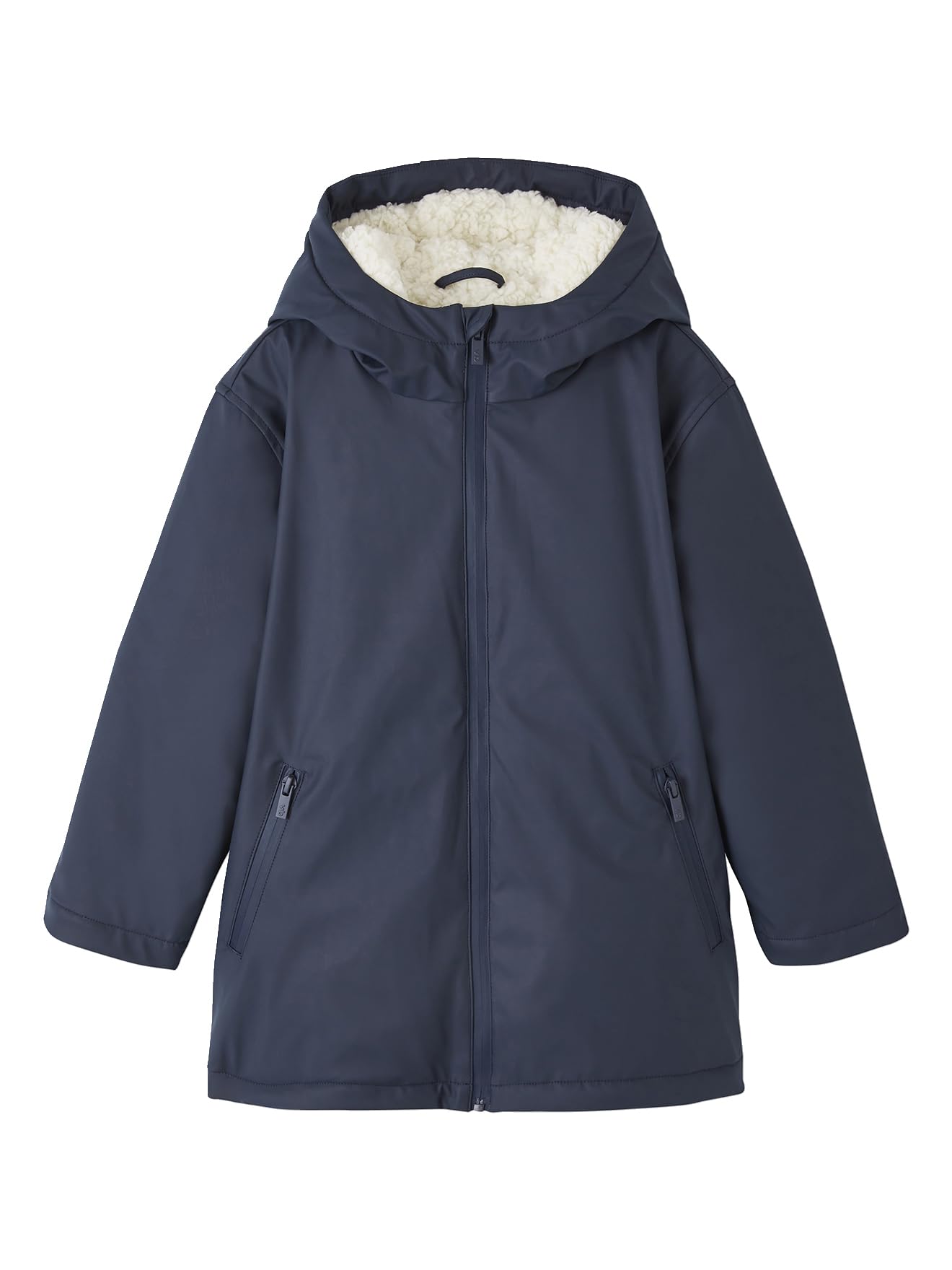 Vertbaudet Jungen Regenjacke mit Kapuze & Teddyfleece-Futter