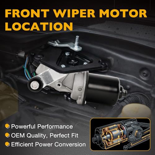 Image of Front Windshield Wiper Motor Compatible with 2002-2006 Toyota Camry, 01-05 RAV4, 04-10 Sienna, 99-08 Solara, Lexus RX330, RX350, ES300, ES330, IS300, Scion xB Replace 85110-06030 85110-33220