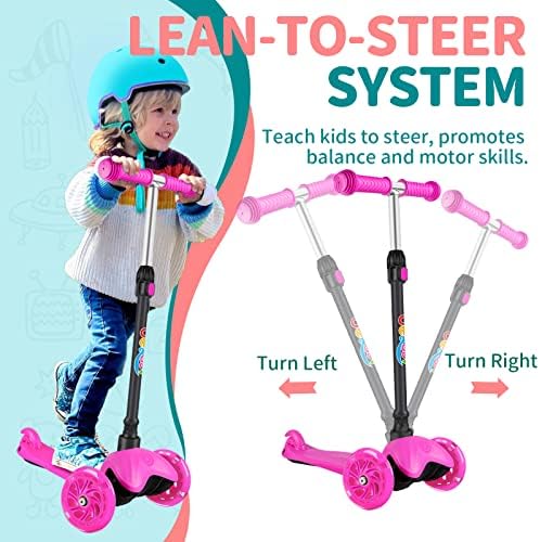 BELEEV Scooter for Kids Ages 2-6, 3 Wheel Kick Scooter for Toddlers Girls Boys, 4 Adjustable Height, Lean to Steer, Light up Wheels, Wide Deck, Easy to Assemble, Lightweight Scooter for Children 4 51QHXblYUmL. AC