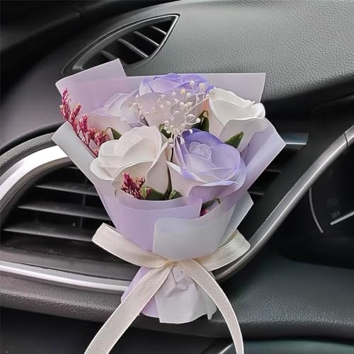 Image of Car Flower Bouquet Air Freshener Vent Clips Mini Bouquet Dried Flower For Car and Household Decoration Car Vent Clip Auto Interior Accessories