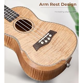 Vangoa Concert Ukulele 23 inch Ukelele Kit Arm Rest Ukulele Okoume Wood Four String Wooden Hawaiian Starter Uke for Beginners Professional Adults - Les Beatles, Paul McCartney, John Lennon, RIngo Starr, George Harrison Vangoa Concert Ukulele 23 inch Ukelele Kit Arm Rest Ukulele Okoume Wood Four String Wooden Hawaiian Starter Uke for Beginners Professional Adults – Image 2