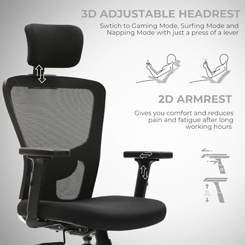 Image of Urban Pro Ergonomic Office Chair for Work | Multi-Lock | 3 Year Warranty | 2D Armrest | Adjustable Lumbar (2D Armrest, Multi Lock)