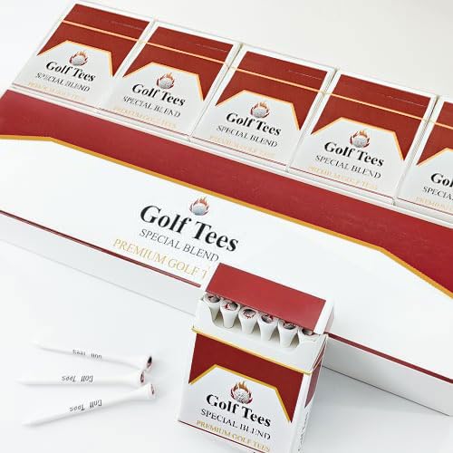 Vaguygy Premium Bamboo Golf Tees | 83Mm (3.25') Wooden Tees | Golf Gifts For Men | Vintage-Style Tee Case Golf Accessories For Men | Funny Golf Accessory For Golfers (White, 10 Pack)