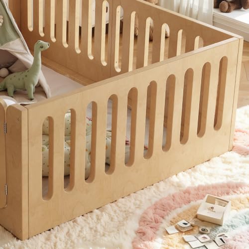 Image of Bellemave Full Montessori Floor Bed Frame,Natural