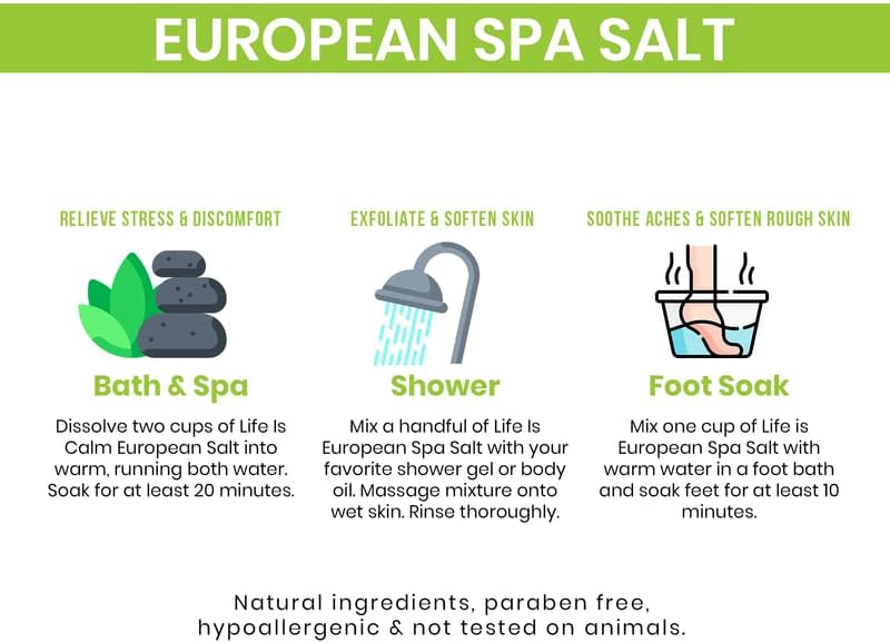 Miniatura 7 de Sal de spa europea de 24 onzas, grano fino, 100% natural, sin perfume, sal marina pura, producto unisex utilizado en productos cosméticos,