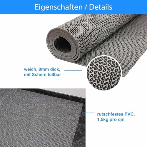 Onpira® Saunaläufer Bodenmatte Meterware Antirutschmatte rutschfest Duschmatte Badvorleger 90 cm oder 120 cm Breite – Ideal für Sauna, Dusche, Badezimmer, Wellnessbereich und Spa (90 cm)