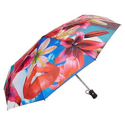 Desigual, Parapluie pliants femme Persian Red (Rot/Blau/Gelb) Taille unique