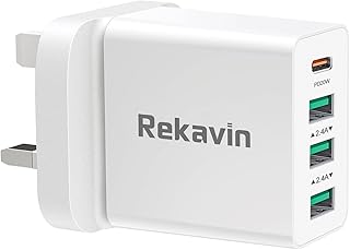 USB C Plug,Multi USB and C Fast Charger Plug for Apple New iPhone Charger Plug USB C,4 Port Dual USB and Type C Plug Adaptor UK 20W for iPhone 14/14 Pro/14 Pro Max/13/13 Pro/12/11/XS/XR/8/iPad/Samsung