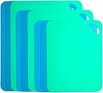Tapis de coupe flexibles en plastique pour cuisine, Carrollar 6pcs Set de plateau de coupe, feuille de planche à découper pour la cuisine, lave-vaisselle sans danger, tapis de planches à découpe multidimensions(11,5x9"&14,6x11.6")