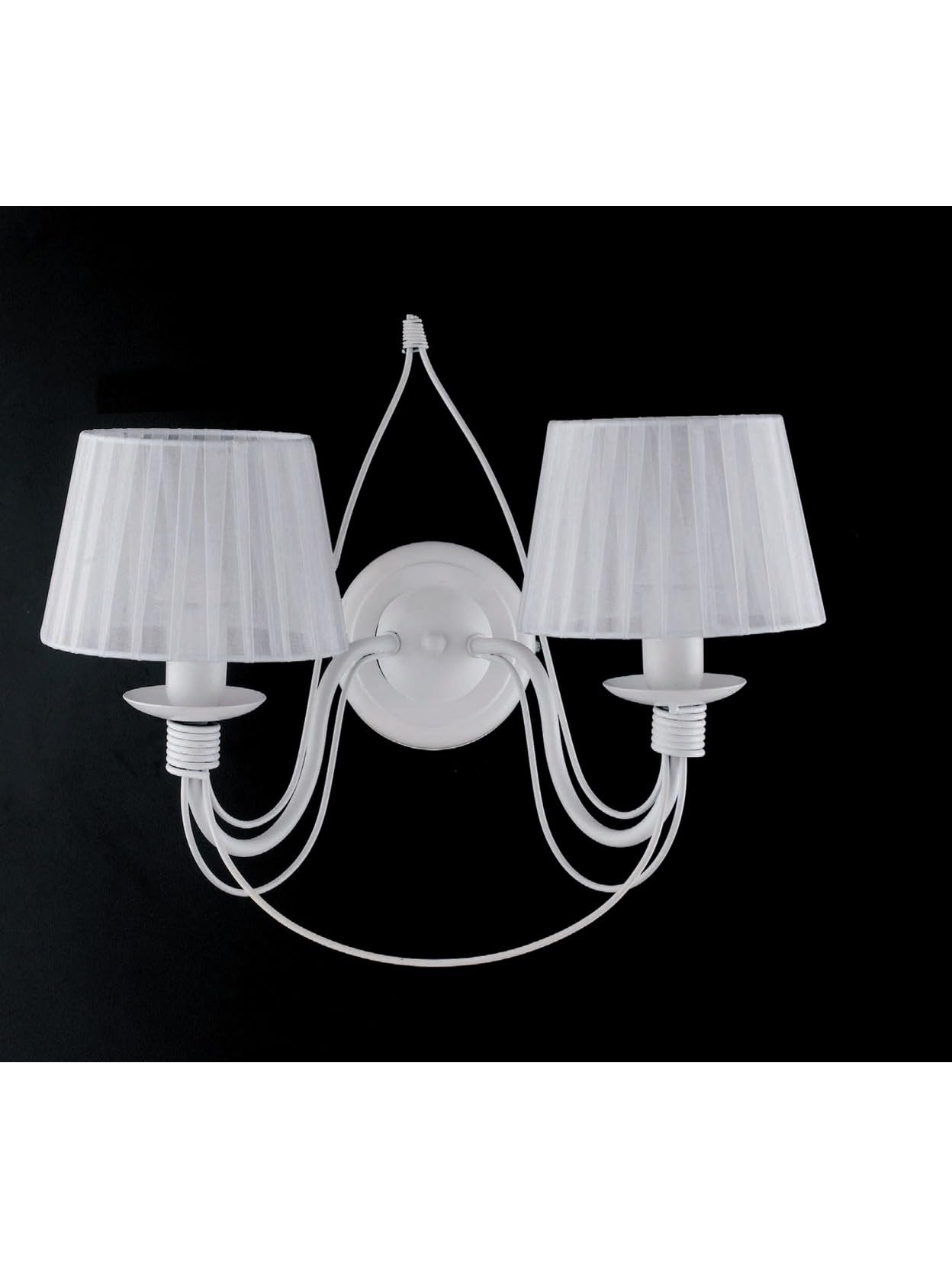 Aplique de pared clásico de hierro forjado blanco con 2 luces LGT España AP2 2