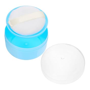 Portable Talcum Powder Puff Case with Divider for Baby Home Use
