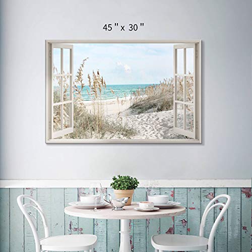 image for Hardy Gallery Coastal Picture Beach Wall Art: Beach Theme Artwork Wind