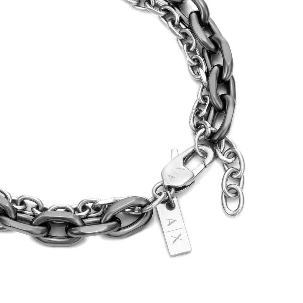 Armani Exchange Hombre Pulsera de piedras semipreciosas o acero inoxidable con cierre de mosquetón