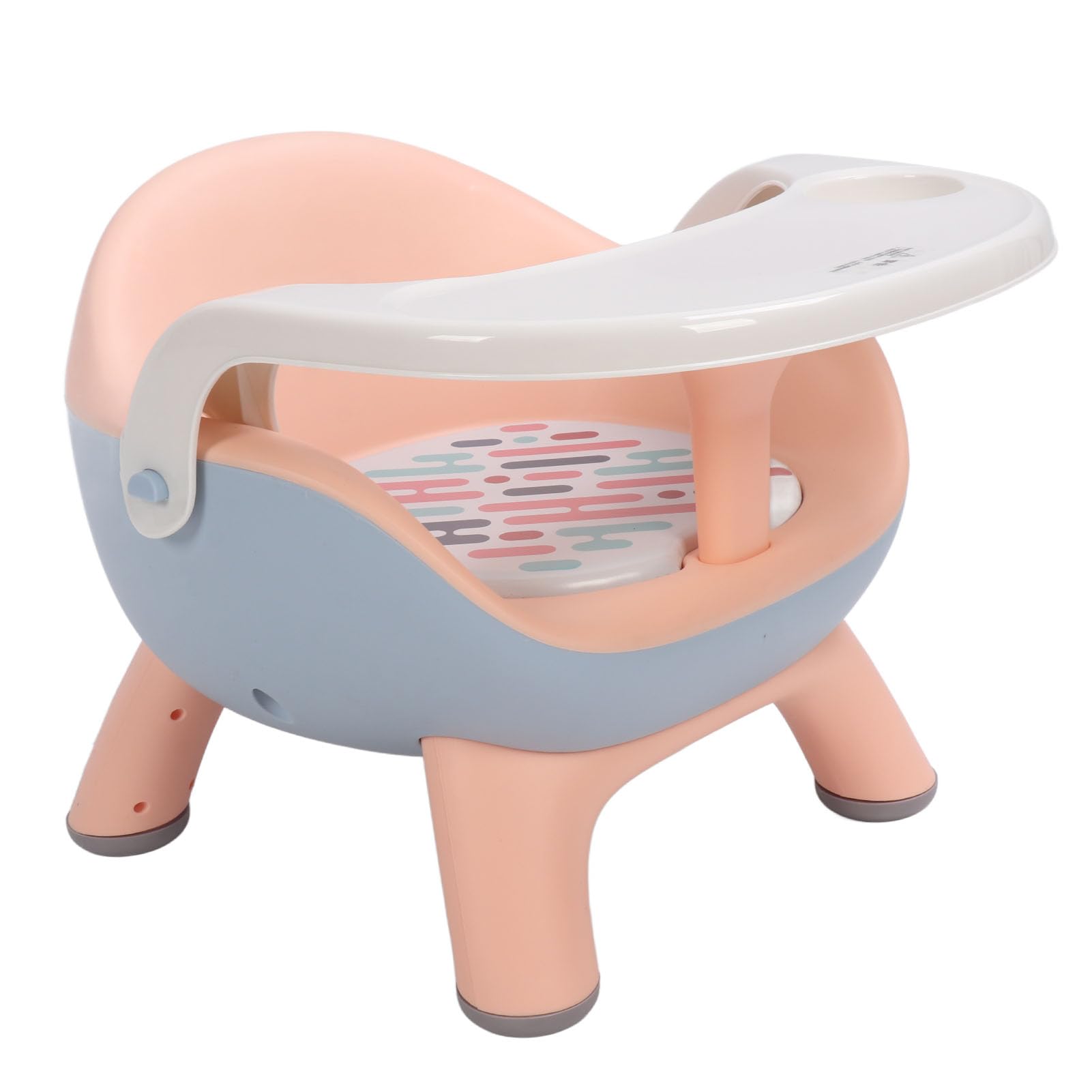 Silla de Alimentación Infantil, Cojín de Sonido Asiento Elevador de Alta Capacidad de Carga con Protección de Columna de Bandeja para el Hogar (PINK)