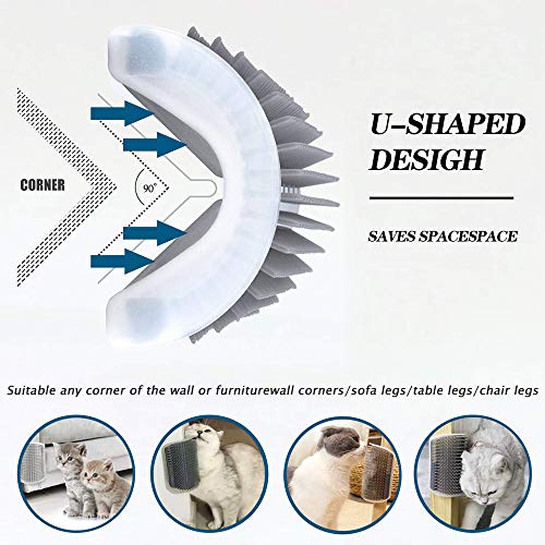 Cat Self Groomer, 4 Pack Wall Corner Groomers Soft Scratcher Grooming Brush Massage Combs for Short Long Fur Cats, Softer Massager Toy for Kitten Puppy (4 Pack) - Image 4
