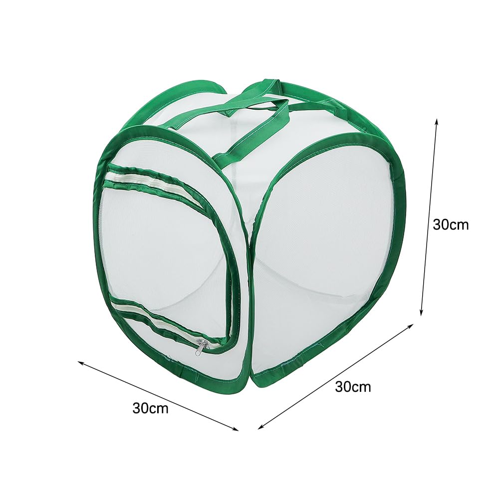POFET Insect Butterfly Garden Mesh Net Cage, Transparent Small Perching Butterfly Cage,Collapsible Pop-up Insect House (30 x 30 x 30cm) — view 7