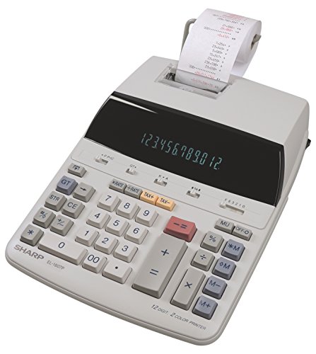 Sharp EL-1607P - Calculadora (Calculadora de impresión, 12 dígitos, Oro)