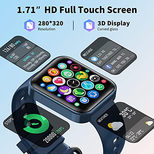 KOSPET-Magic-3-Smartwatch171-inch-3D-Curved-Full-Touch-Screen-Smartwatch-20-Sports-Modes-Real-Blood-Oxygen-Blood-Pressure-TestHeart-Rate-and-Sleep-Monitoring-IP68-Waterproof-Bluetooth-50