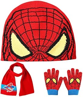 Superhero Gloves Hat Scarf for Kids Boys 3 in 1 Set Winter Warm Beanie Super Hero Adventure Gifts