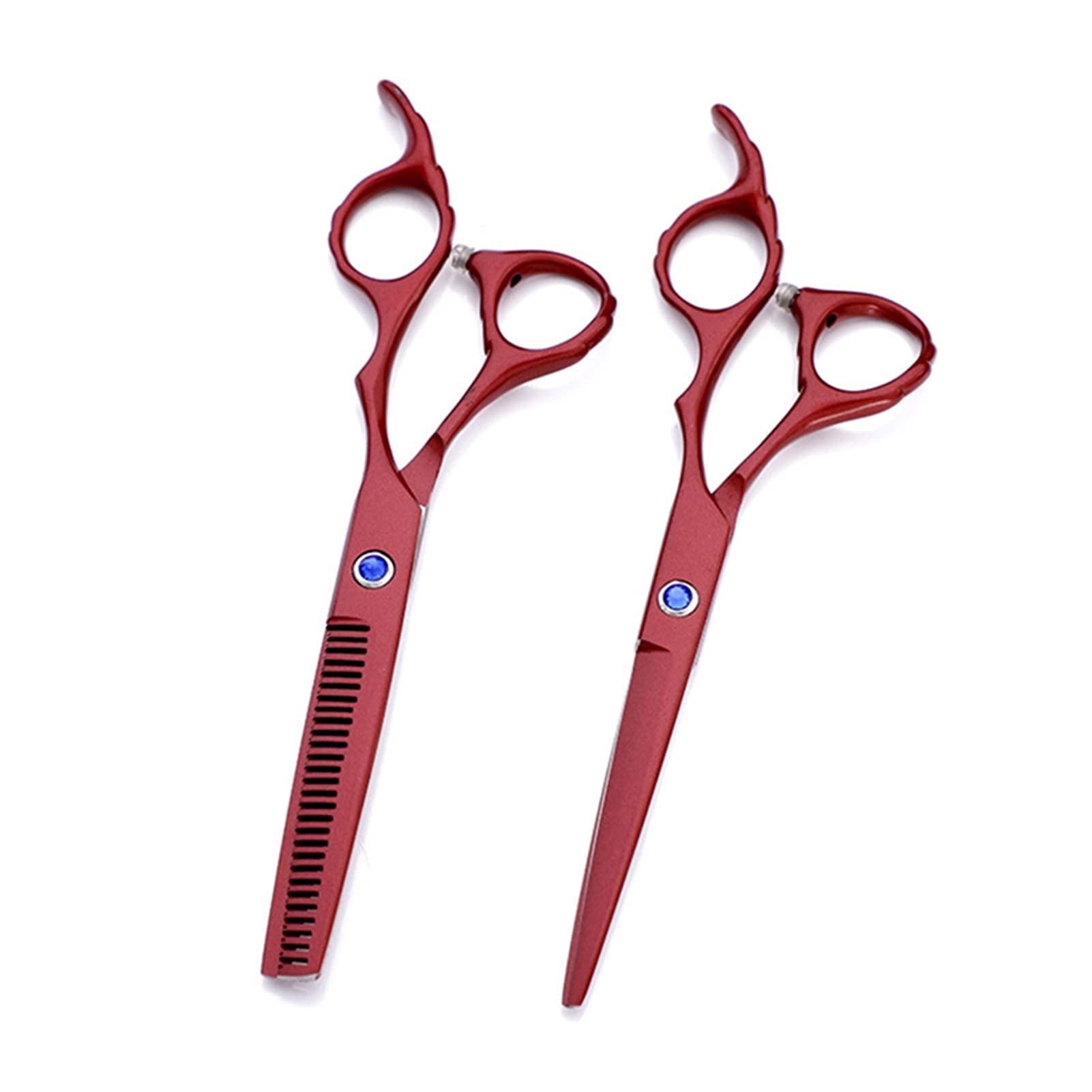 Ciseaux de coiffeur à effiler et coupe plate ensemble de barbier 6 pouces