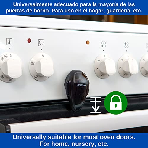 Miniatura 6 de Cerradura De La Puerta Del Horno, 2 Pzs, En Negro, Adhesivo Especial, Resistentes Al Calor, Diseño De Doble Botón, Bloqueo De Seguridad Horno, Estufa, Cajón, Puerta, Cerradura De Seguridad Para Niños