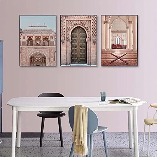 Toile peinture moderne mosquée image décorative pour salon style paysage nordique 50X70cm