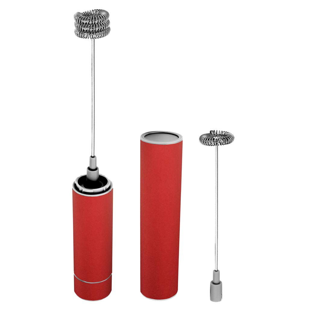 misppro Mousseur à lait portable en acier inoxydable, mélangeur de boisson portable, mousseur à piles pour café, lait, œuf, latte, cappuccino, chocolat chaud