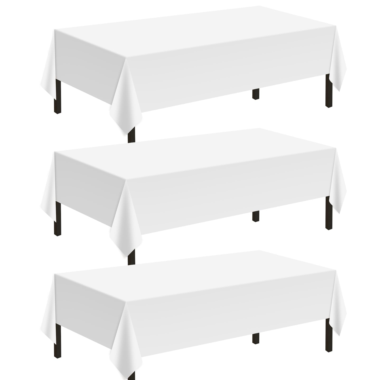Childom 3 Pack Plastic Tablecloths for Rectangle Table,Halloween Tablecloth