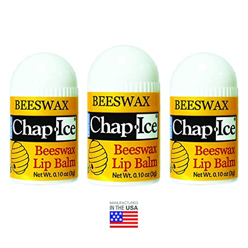 Chap-Ice® | 12-Count Beeswax-based Peppermint Mini Lip Balm - Fortified with Vitamin E for Dry, Cracked Lips | Made in USA