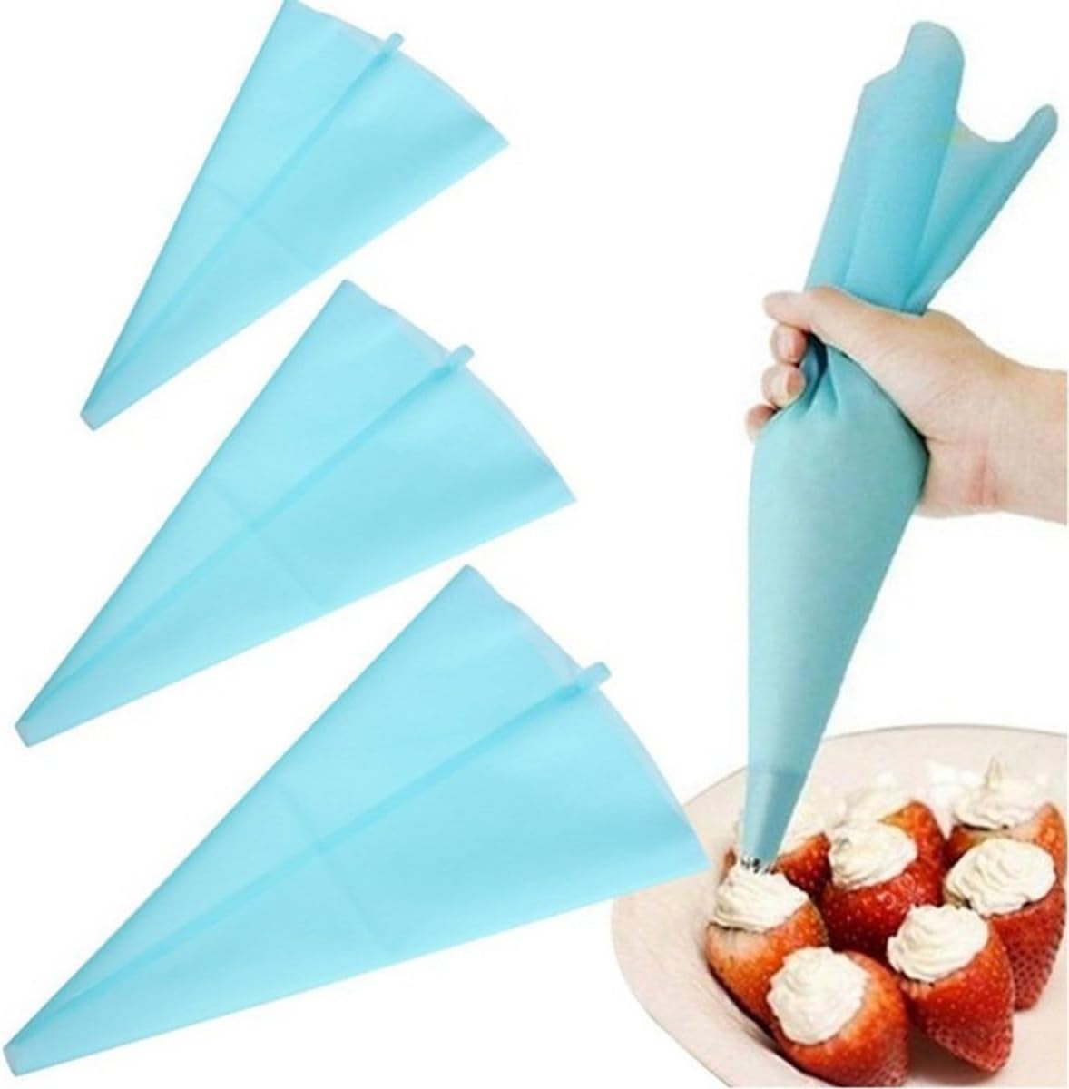 6Pcs Silicone Piping Bags Reusable with Couplers and Tips for Decorating