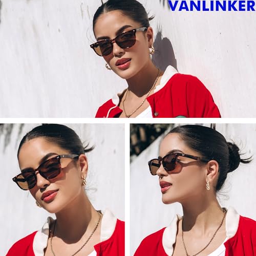 VANLINKER Retro Polarized Square Sunglasses for Women Men Vintage Round Shades VL98312