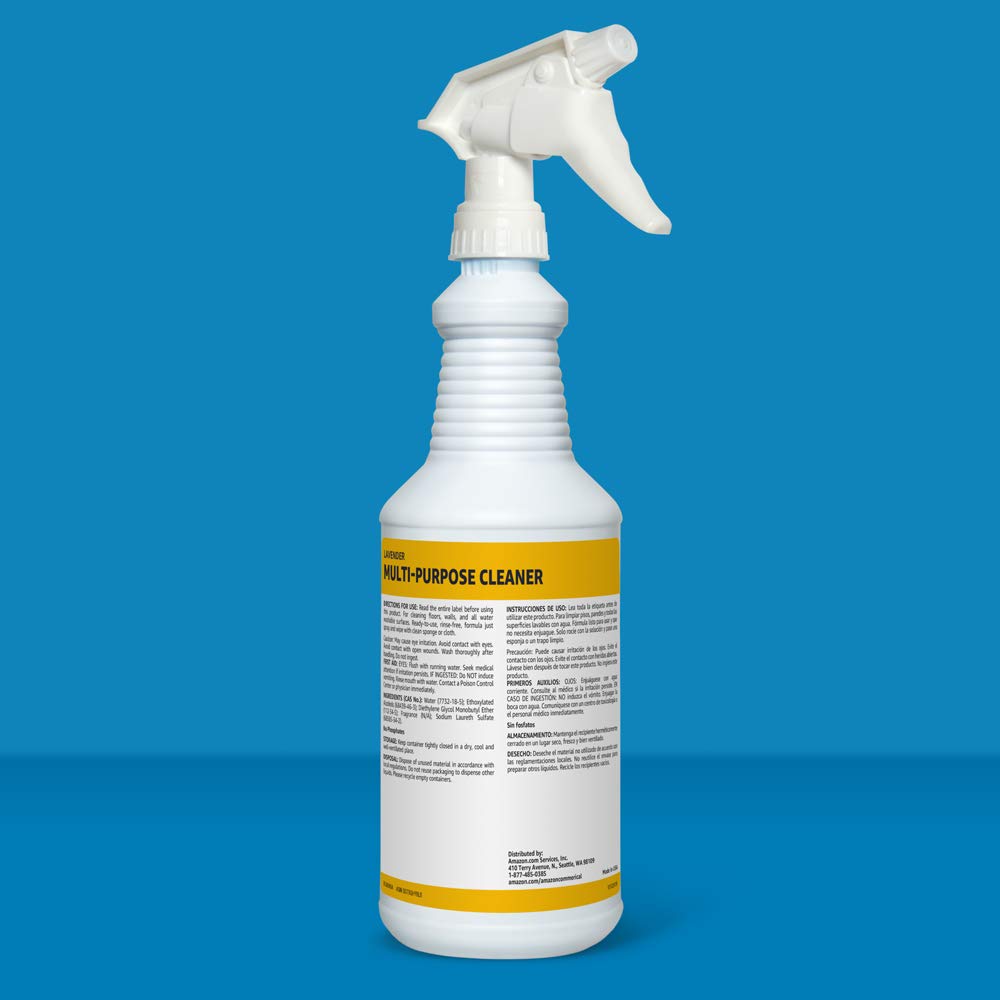 AmazonCommercial - 37 Multi-Purpose Cleaner, Lavender, Ready-to-Use, 32-Ounces, 6-Pack