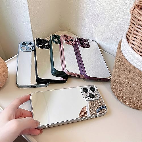 Coque Miroir iPhone 11 Protège Caméra Résistante aux Chocs Bleu