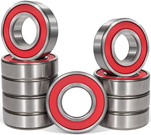 10 Pack 6200-2RS Double Rubber Seal Bearing 10x30x9mm,Pre Lubricated,Stable Performance,Cost Effective, Deep Groove Ball Bearings