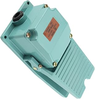 WARFEL Interruptor Interruptor de pie de Pedal momentáneo AC 250V 15A 1NO 1NC con prensaestopas Impermeable TFS-402 Verde