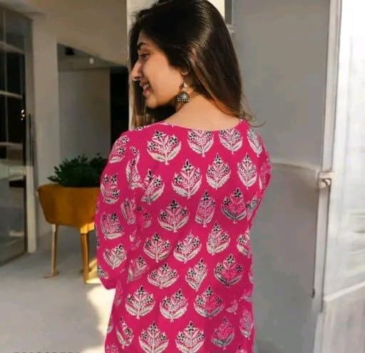 Image of Women's Short Kurti in Multicolor Rayon Cotton Blend | Ladies Ethnic Tunic | Office