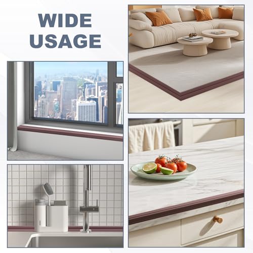 Flexible Zierleisten selbstklebend Kantenschutz Wand Winkelleiste Weichsockelleiste für Wände Böden Eckenschutz (20mm×3m, Braun)