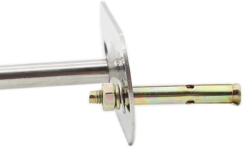 Miniatura 8 de Paquete de 2 soportes de montaje en techo, soporte de tubo de acero inoxidable para armario, soporte de tubería de techo, cortina de ducha, armario,