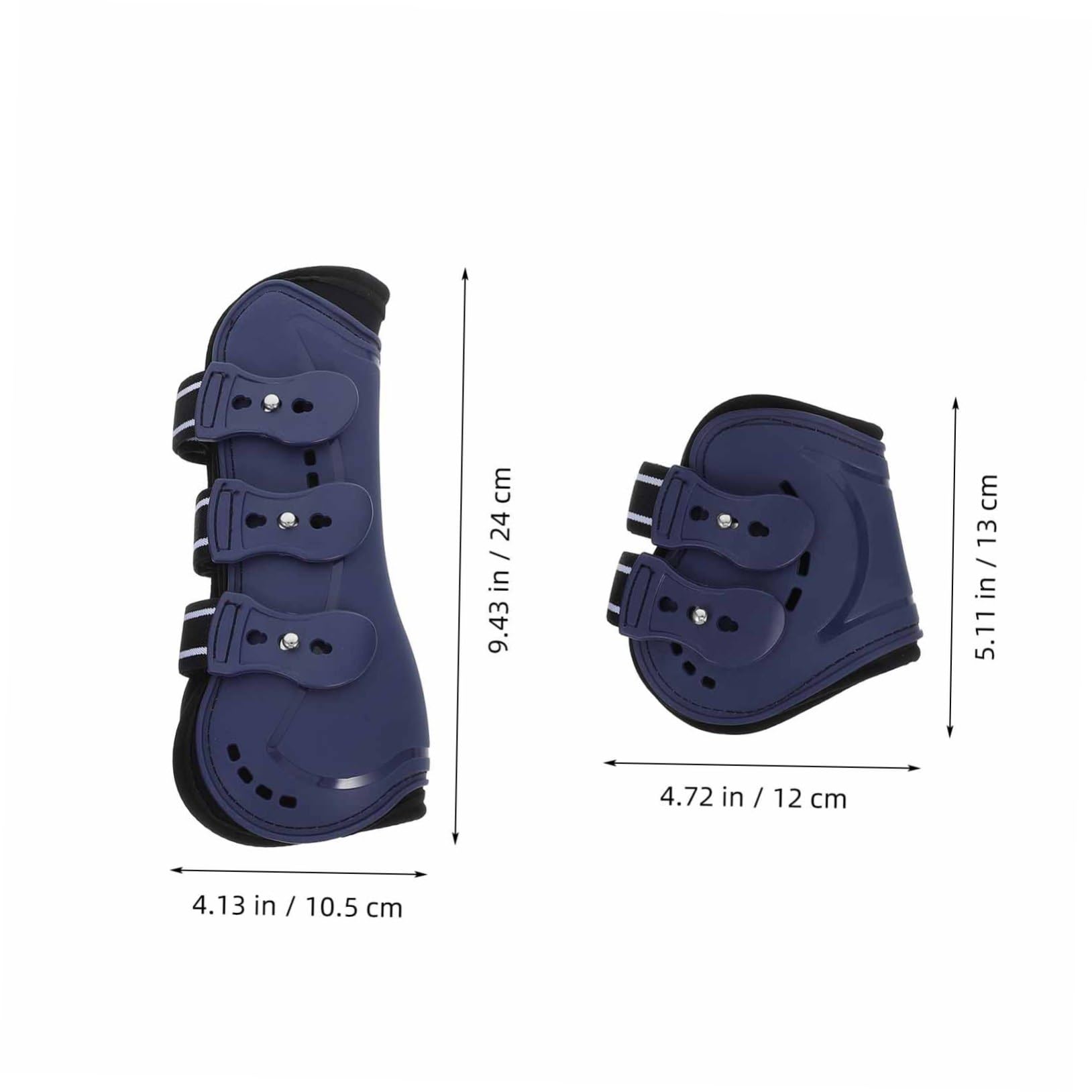 Gatuida 4 Piezas Botas Protectoras para Caballo Ajustables de PU Juego para y Equitación Soporte para Tendones y Protección de Piernas Mediano Azul