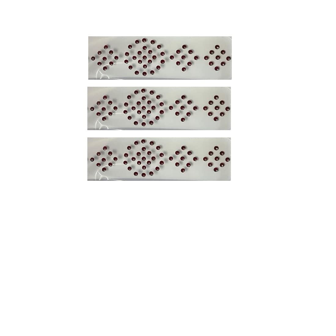 Oj Round Maroon Color Self-Adhesive Bindi With Stone Plain Sticker Forehead Bindi Bindiya Traditional Bindis Velvet Bindi With Skin Friendly Glue Tikli Tikka Kumkum Bindi Women-Girls Pack Of 3 Size 0-image-36