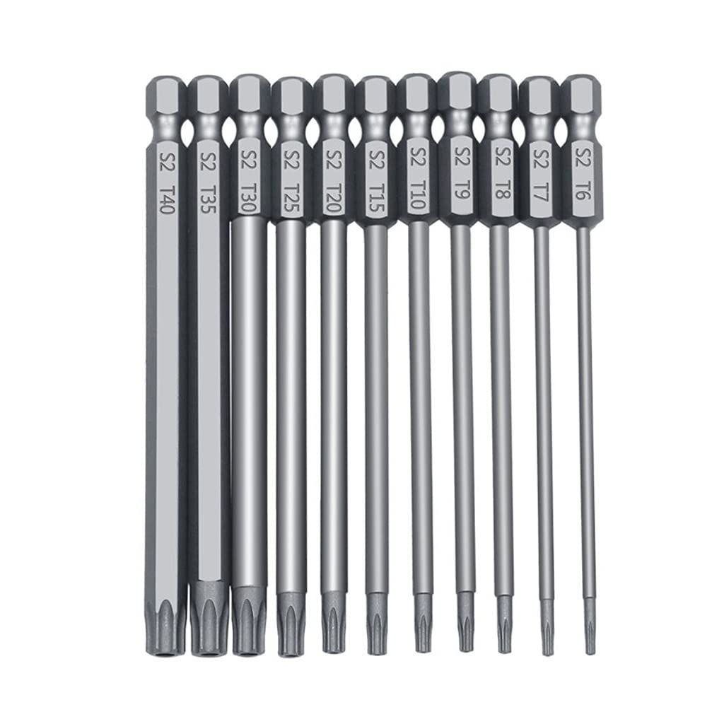 11/12pcs Tamper Proof Security Drill Bit Set Torx Screwdriver Flat 1/4" Hex F1FC