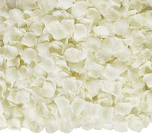 Attmu 3200 Pcs Artificial Rose Petals Valentines Day Decorations for The Home, Fake Rose Flower Petals for Wedding, Party (White)