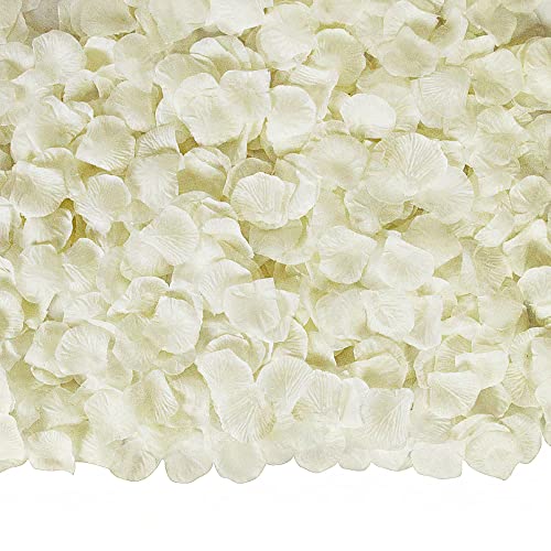 Attmu 3200 Pcs Artificial Rose Petals Valentines Day Decorations For The Home, Fake Rose Flower Petals For Wedding, Party (White) #TOP10