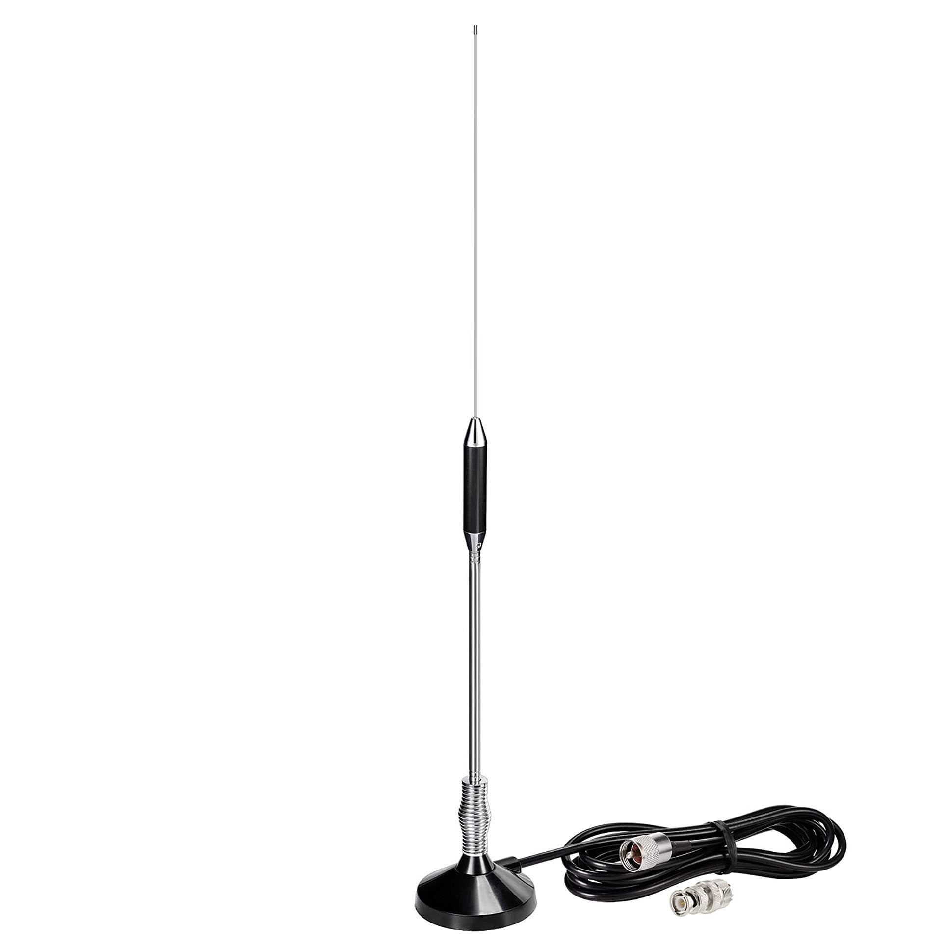 Bingfu Antena Radio CB Antena de 27 MHz con Base Magnética PL259 y Conector Macho BNC Compatible con Cobra Midland Uniden Maxon President Mobile CB Radio Car Truck CB Antenna Kit