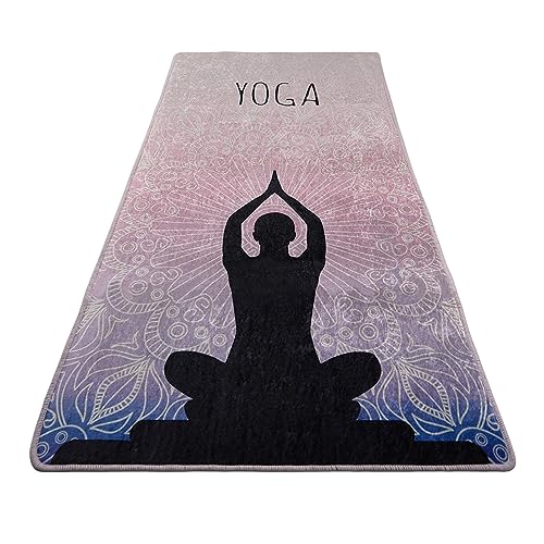 Tapis de yoga violet antidérapant en mousse confort pour fitness
