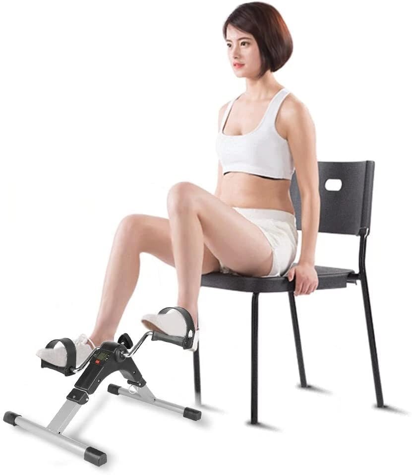 **UDEETA MART Mini Bike Digital Pedal Exerciser for Home Workout with LCD Display, Adjustable Resistance, Heavy-Duty Pedal Cycle, Fixing Strap, Arm & Leg Exercise Machine, Black & Grey**-image-7
