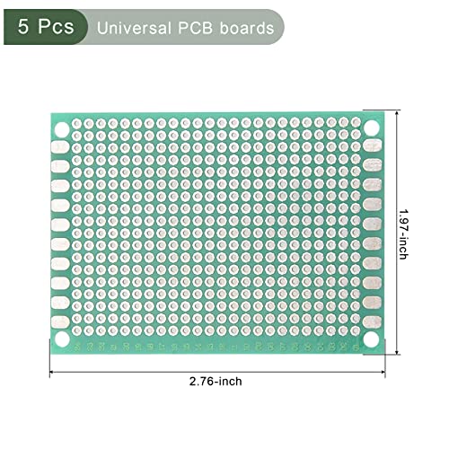 YOKIVE 5 Pcs Single Sided Universal Printed Circuit Boards, FR-4 PCB Tinned Board - Image 2