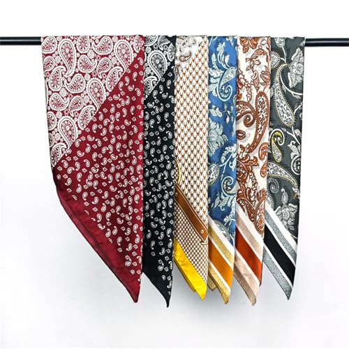 Versatile Shawl Cashew Flower Silk Scarf Large Scarf Silk Feeling Square for Men Women Multifunctional Head Scarf Uni4
