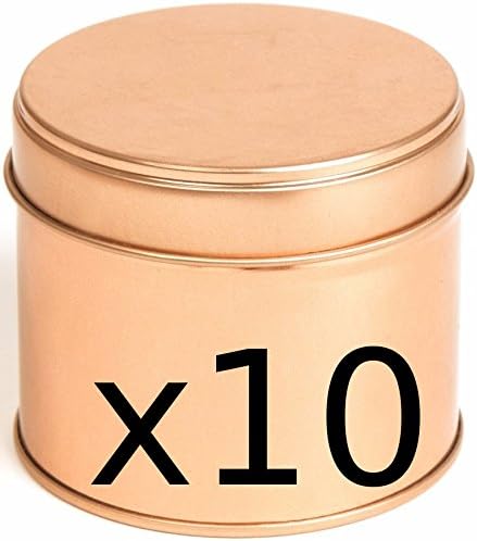 10 ROSE GOLD coloured candle making tins 250ml 77mm x 65mm. Also, free candle making guide